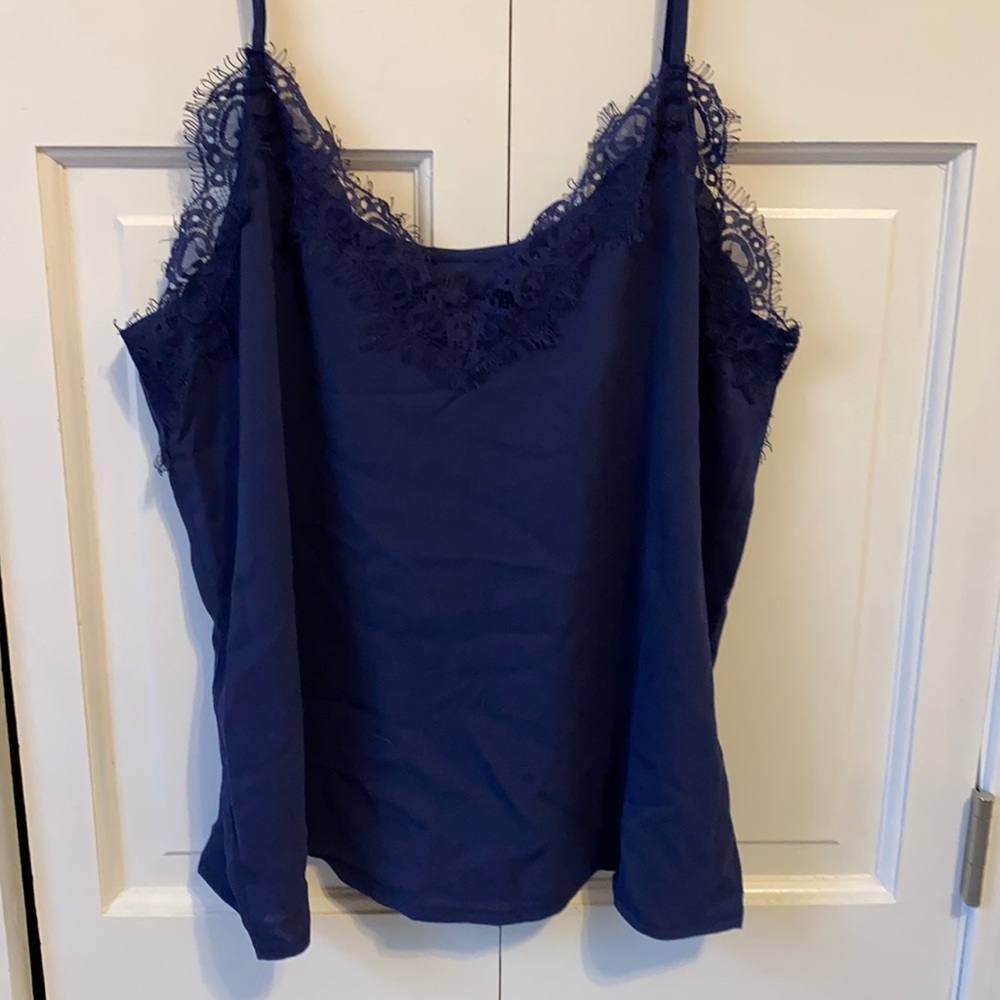 Shein navy blue lace tank top, never been worn
